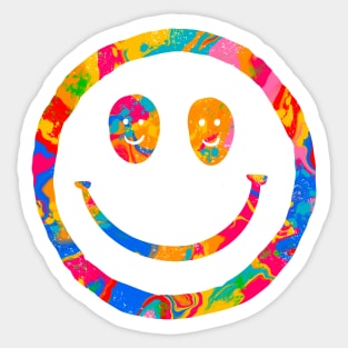 Colorful Super Happy Face Smiley Sticker